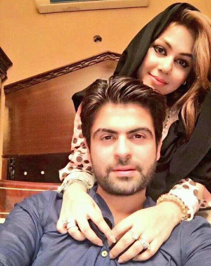Ahmed Shehzad with his wife Sana Murad