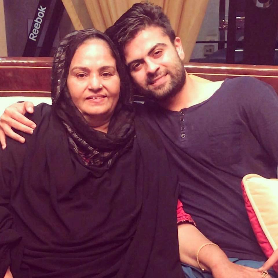 Ahmed Shezad with his mother