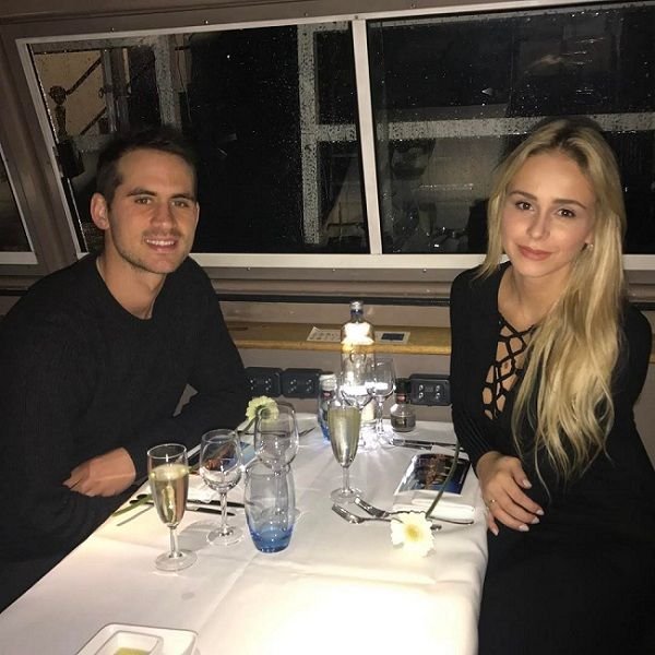 Alex Hales with his girlfriend