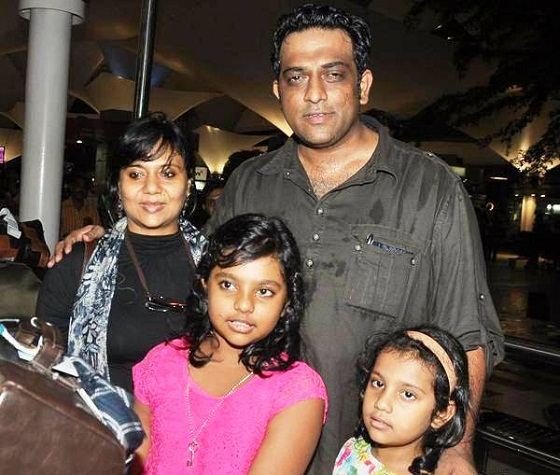 Anurag Basu with his wife and daughters