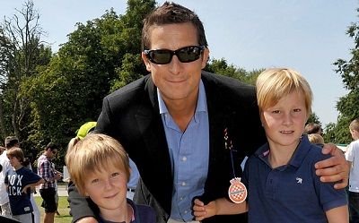 Bear Grylls with his Children Jesse and Marmaduke