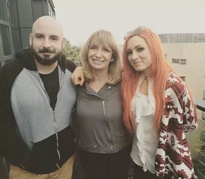 Becky Lynch with her mother and brother