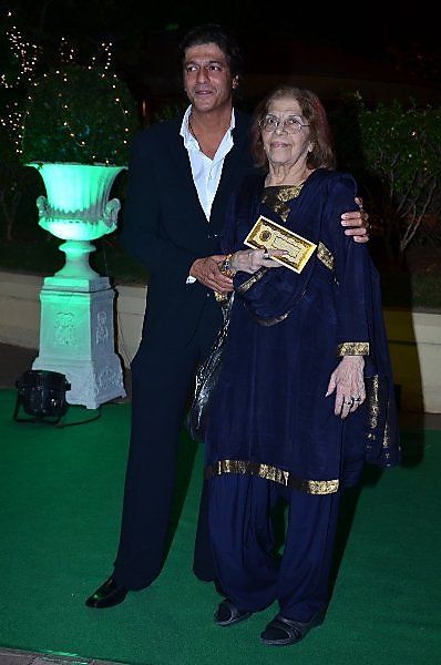 Chunky Pandey with his mother