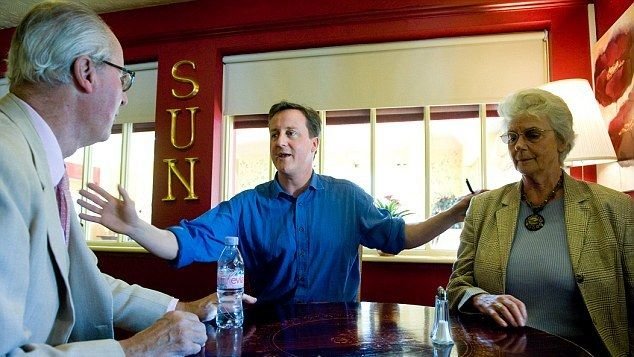 David Cameron with his parents