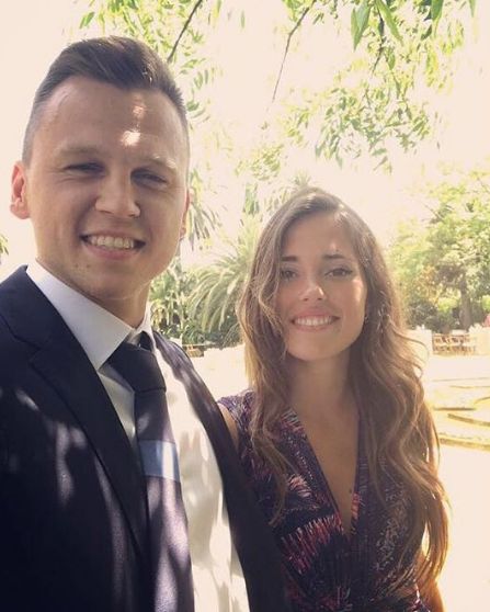Denis Cheryshev with his girlfriend