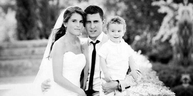 Eden Hazard with his wife and son Yannis