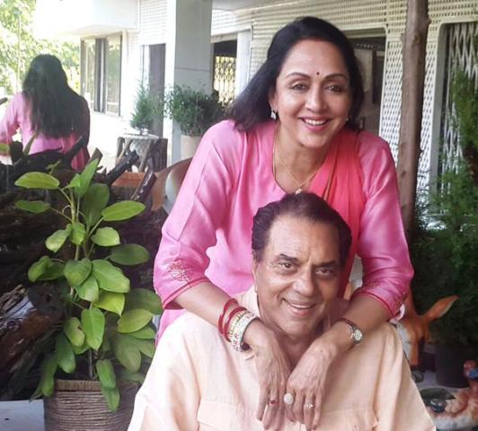 Dharmendra with his Second Wife Hema Malini
