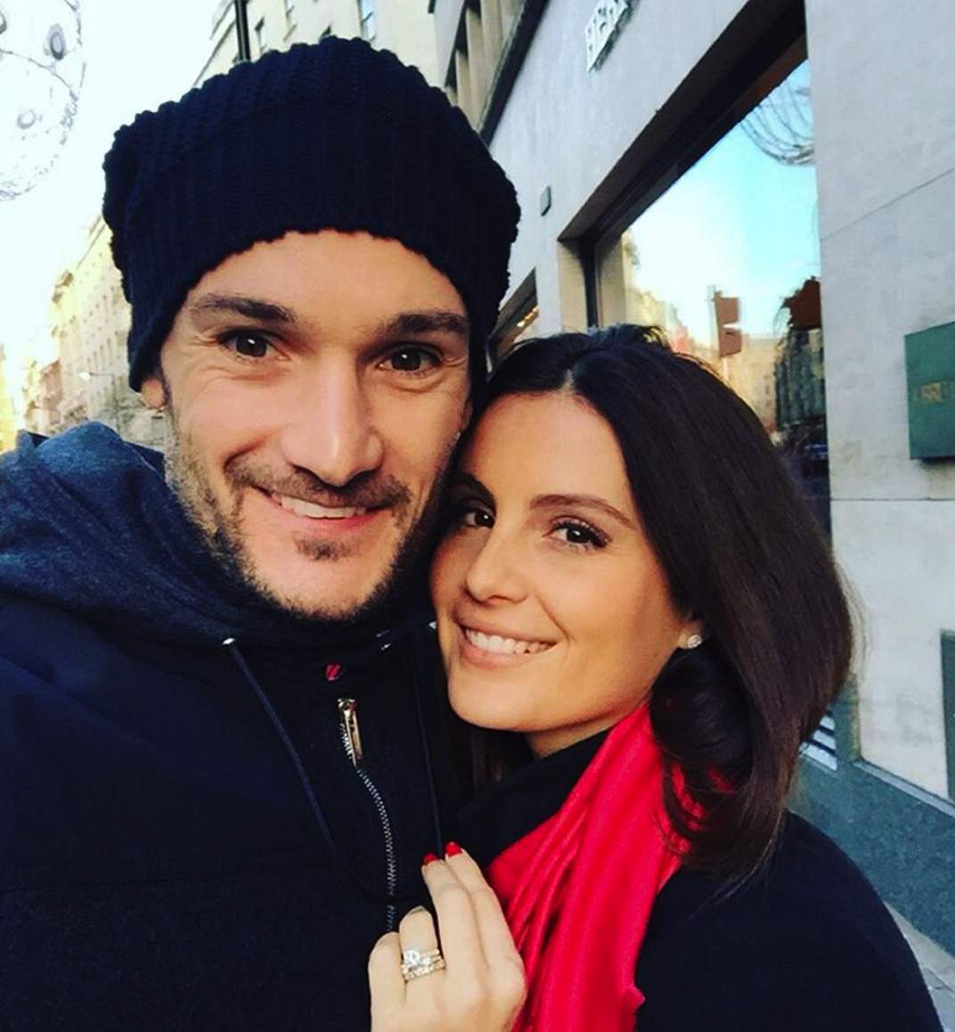 Hugo Lloris with his wife Marine Lloris