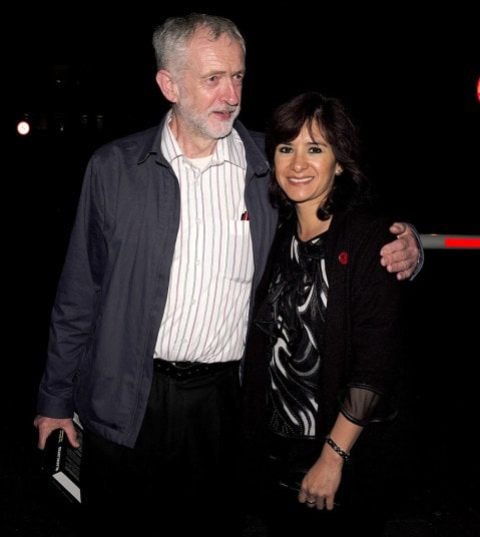 Jeremy Corbyn with his wife Laura Alvarez