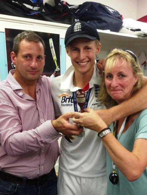 Joe Root with his parents