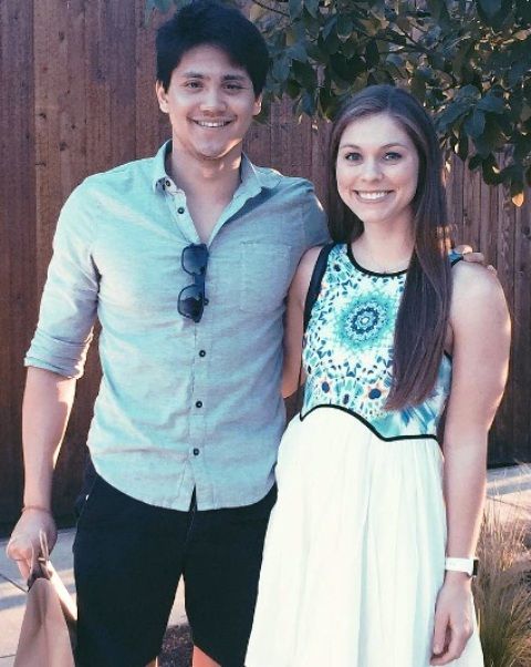 Joseph Schooling with his girlfriend