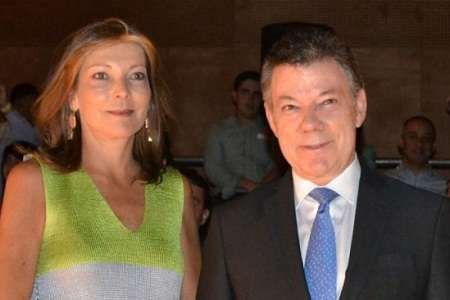 Juan Manuel Santos with his current wife