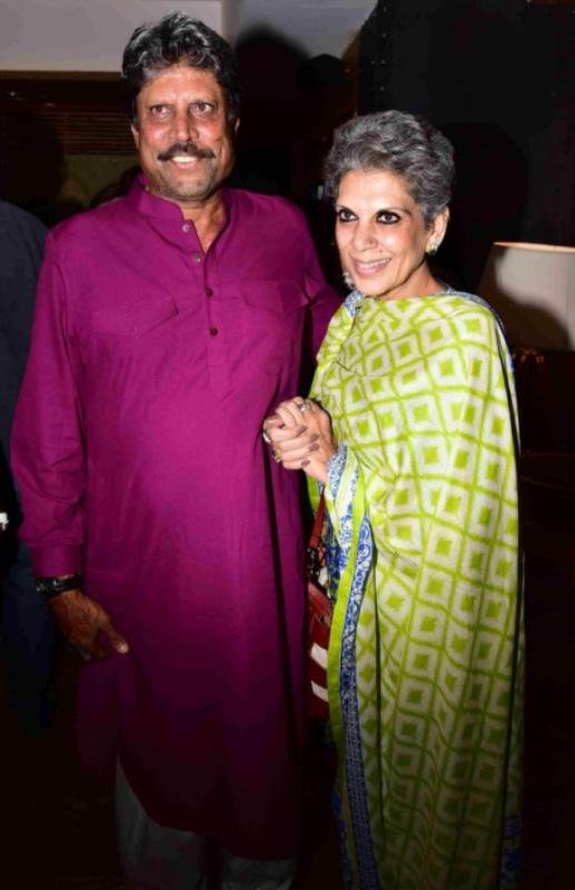 Kapil Dev With His Wife Romi