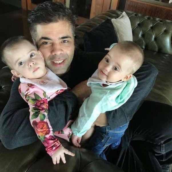Karan Johar With His Twins