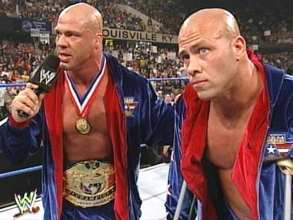 Kurt Angle with his brother Eric Angle