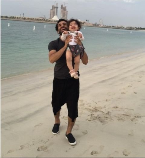 Mohamed Salah with His Daughter
