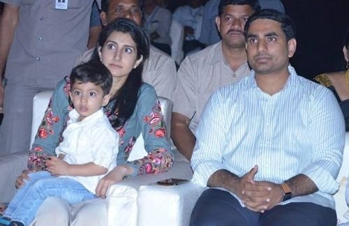 Nara Lokesh With His Wife and Son