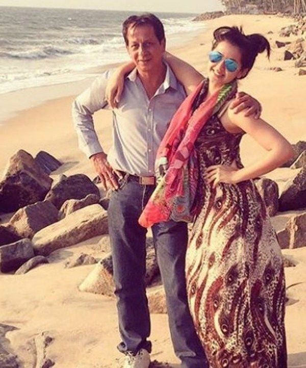 Nikki Galrani with her Father