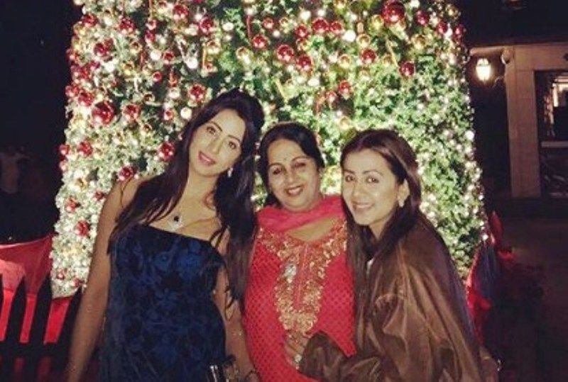 Nikki Galrani with her Mother and Sister