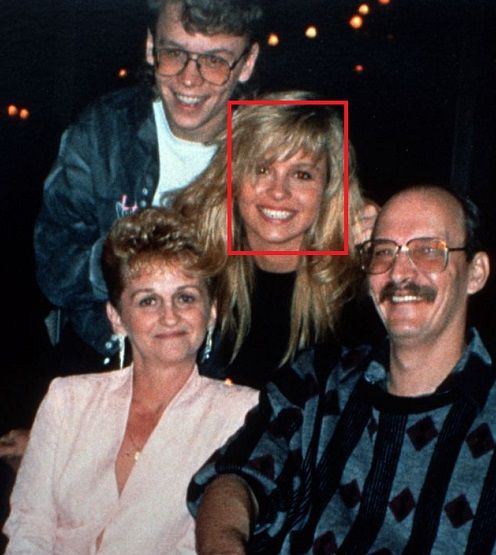 Pamela Anderson with her parents and brother