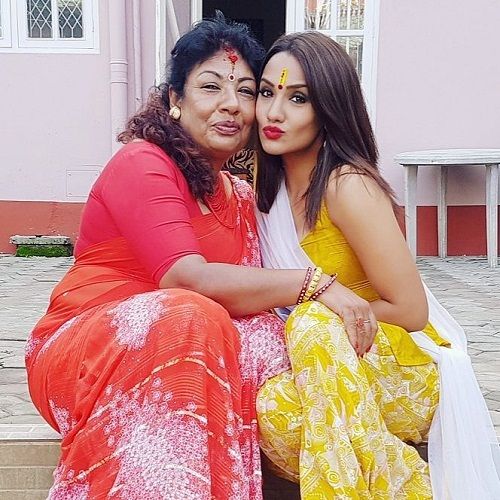 Priyanka Karki with her mother