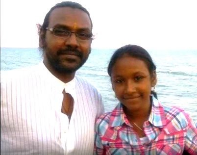 Raghava Lawrence with her daughter Raghavi