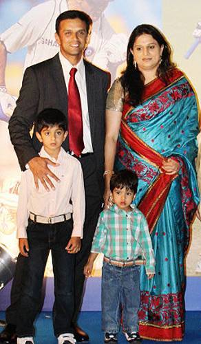 Rahul with his wife Vijeta Pendharkar and sons Samit and Anvay