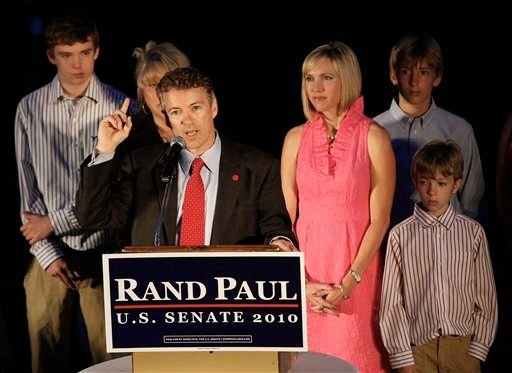 Rand Paul with his wife and three sons