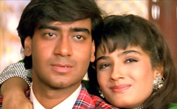 Raveena Tandon with Ajay Devgn