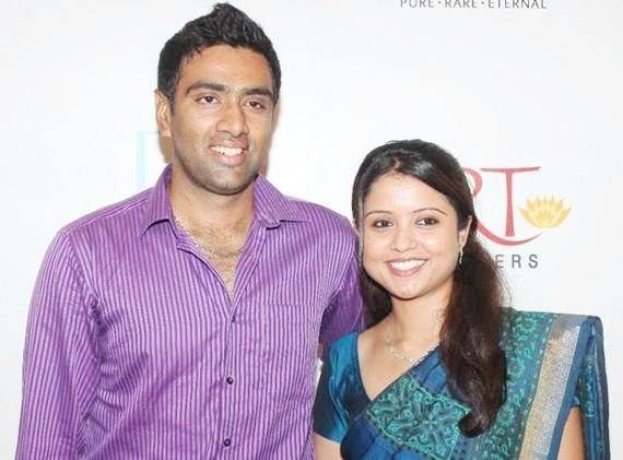Ravichandran Ashwin with his wife