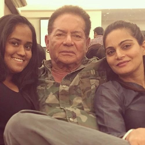 Salim Khan with Daughters Arpita Khan And Alvira Agnihotri