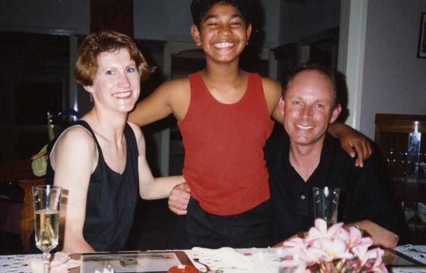 Saroo Brierley with Adoptive Parents