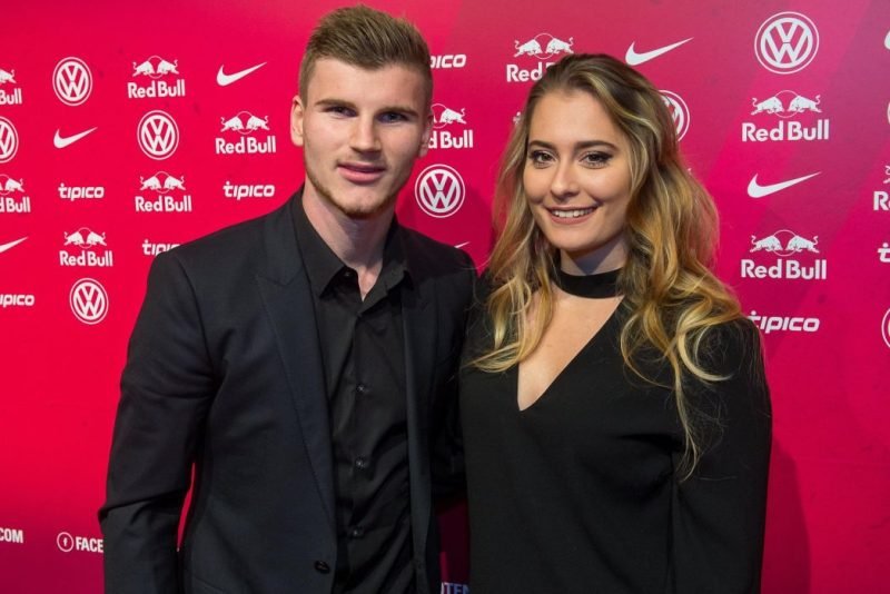 Timo Werner with his girlfriend Julia Nagler