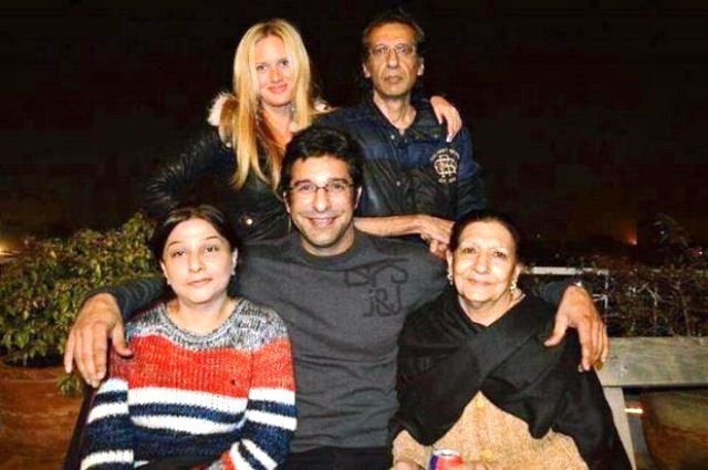 Wasim Akram with his family
