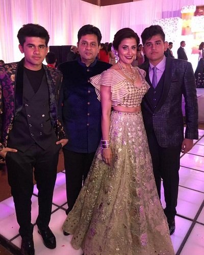 Yasmin Karachiwala with her husband and sons