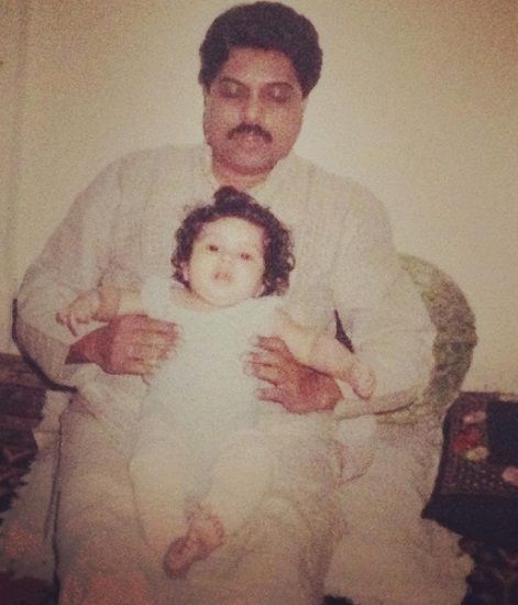 young Bhumi Pednekar with her father
